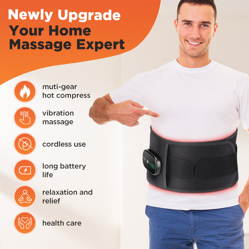 Red LED - Heating Vibration Massager Belt - Allevered RED PRO