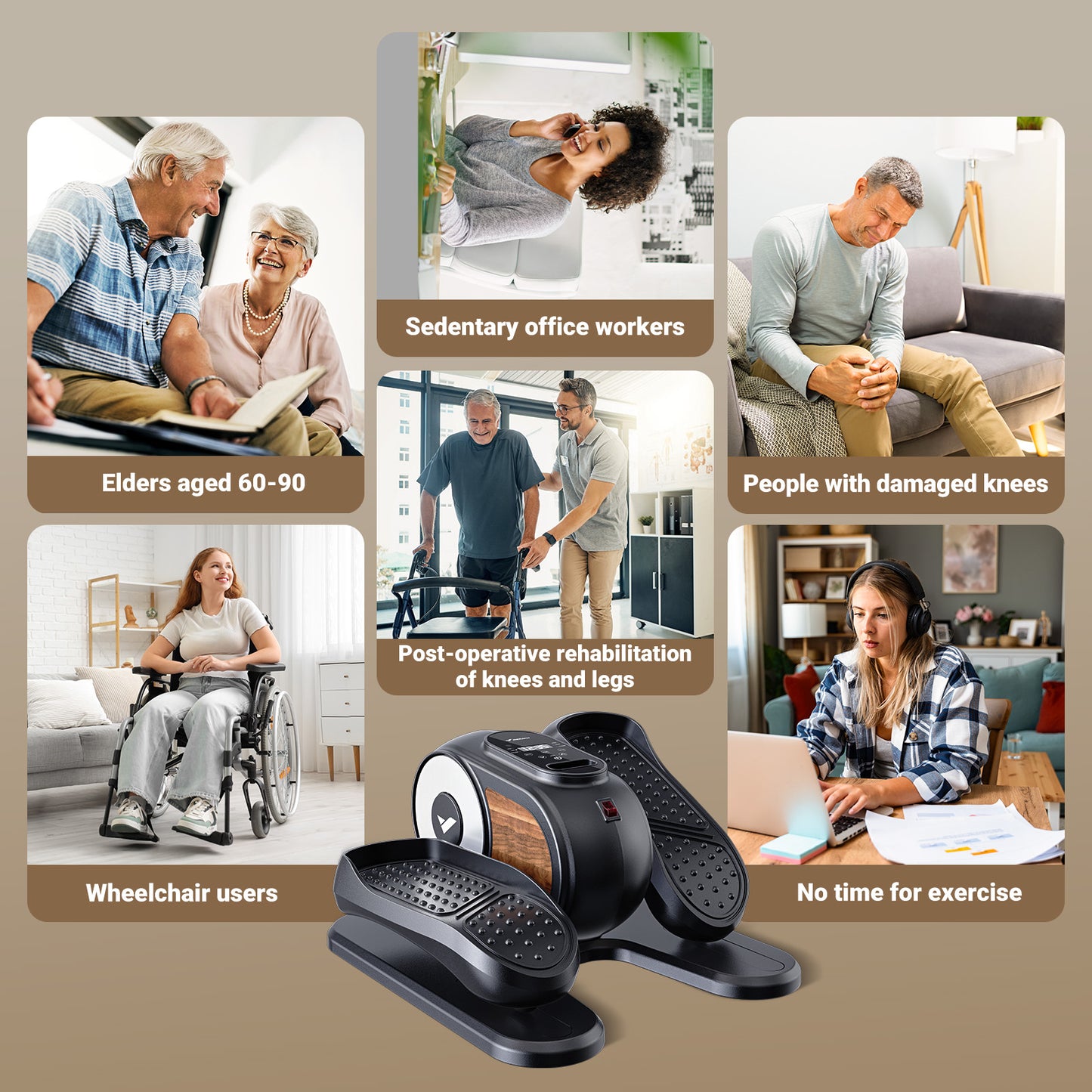 Under Desk Elliptical Leg Exerciser Electric