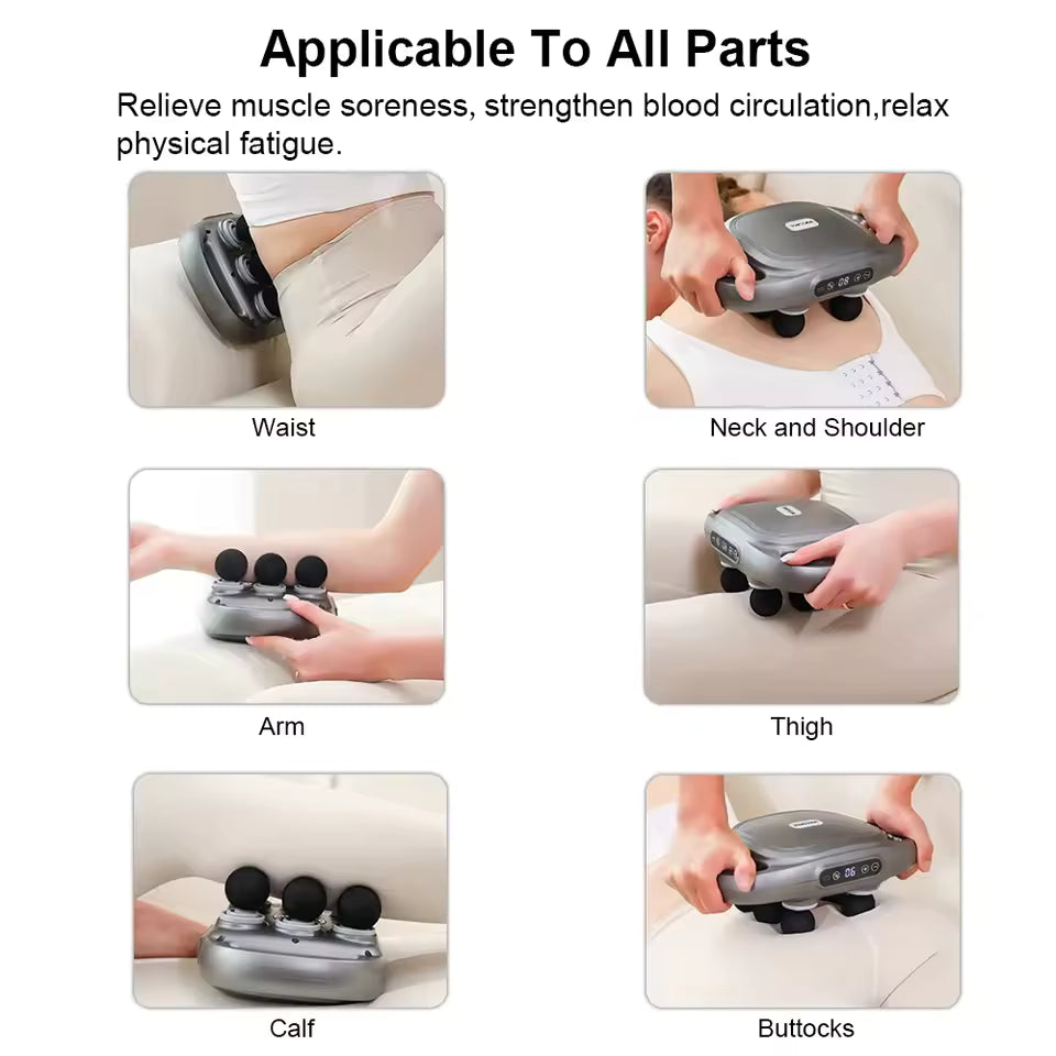 Professional Fascia Massage Gun with 6 Attachments – Deep Tissue Relief