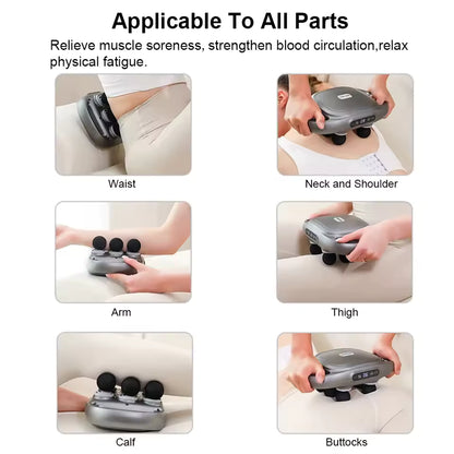 Professional Fascia Massage Gun with 6 Attachments – Deep Tissue Relief