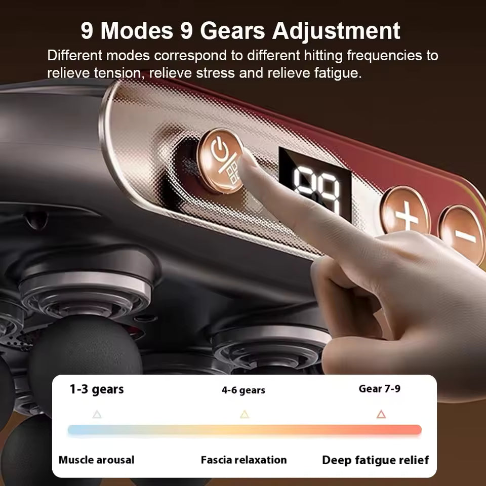Professional Fascia Massage Gun with 6 Attachments – Deep Tissue Relief