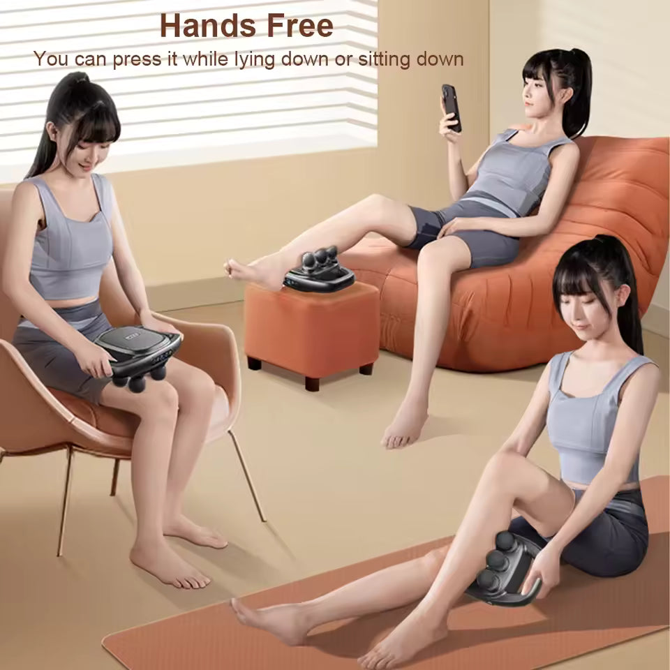 Professional Fascia Massage Gun with 6 Attachments – Deep Tissue Relief