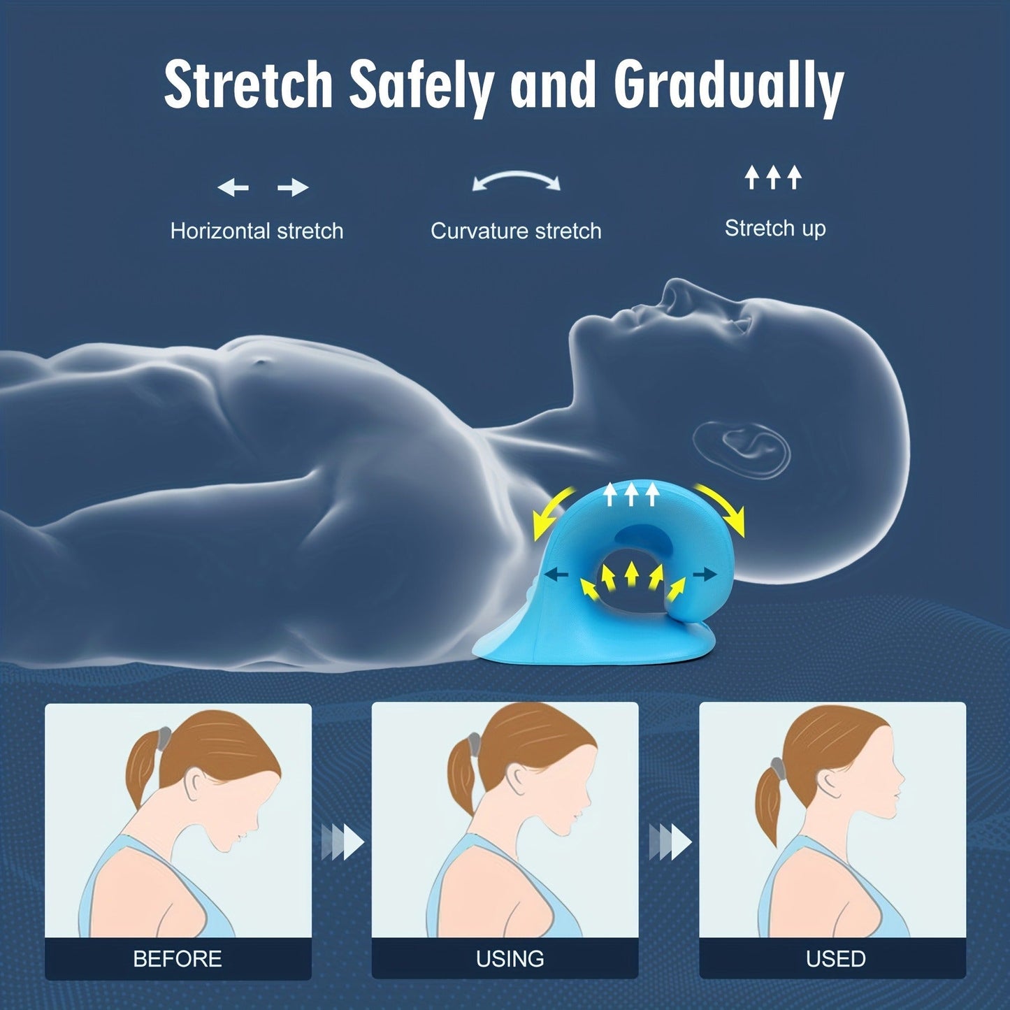 Cervical Memory Foam Neck Pillow Relieves Neck Pain & Improves Sleep